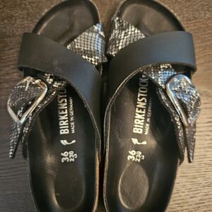 Birkenstock Black and Silver Sandals